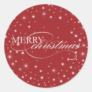 Adesivo Redondo Feliz Natal - Estrelas - Sticker, Selo