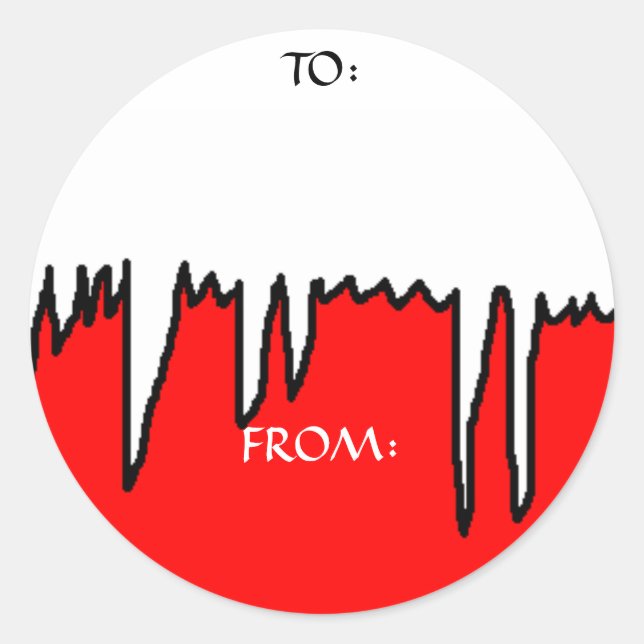 Adesivo Redondo Feliz Natal! -etiquetas para presente (Frente)