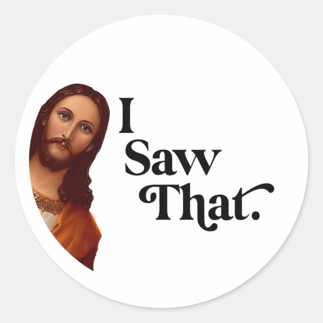 Adesivo Redondo Feliz Natal, Eu Vi Esse Jesus (Frente)