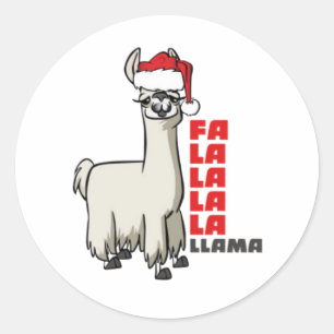 Adesivo Redondo Feliz Natal Fa La La La Lama