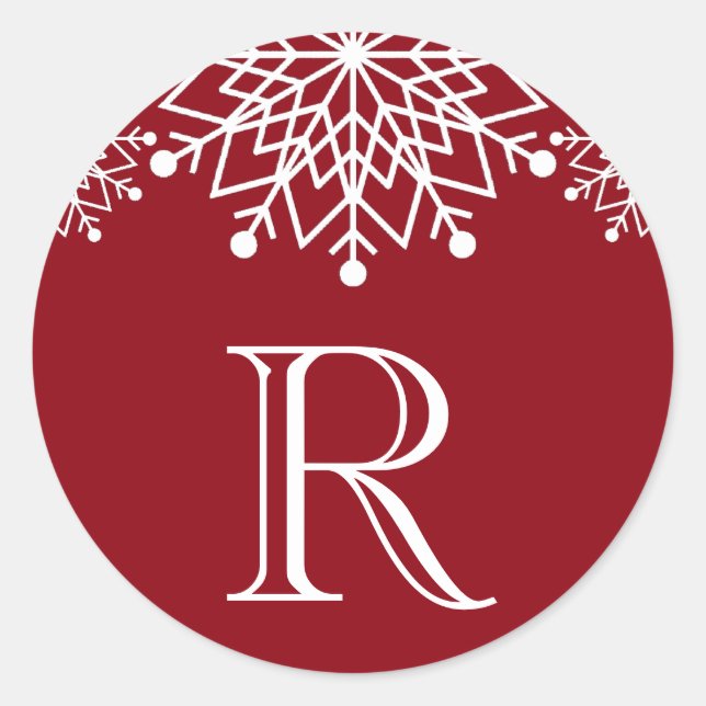 Adesivo Redondo Feliz Natal | Fecho de envelopes vermelho e branco (Frente)