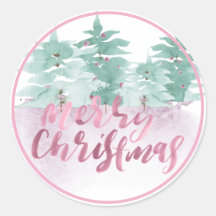 Feliz Natal Feriado de Aquarela Pastel