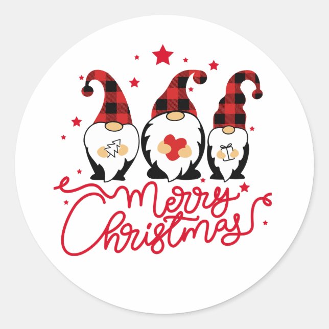 Adesivo Redondo Feliz Natal Feriado Vermelho (Frente)