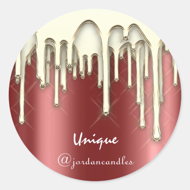 Adesivo Redondo Feliz Natal Férias do Dourado Burgundy (Frente)