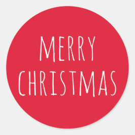 Adesivo Redondo Feliz Natal | Festa Vermelha Festiva de Inverno Al