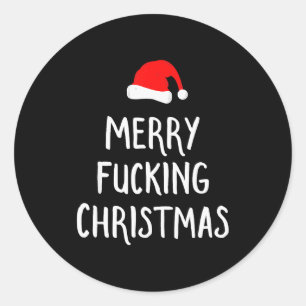 Adesivo Redondo Feliz Natal Foring Inapropriado do Papai Noel de P
