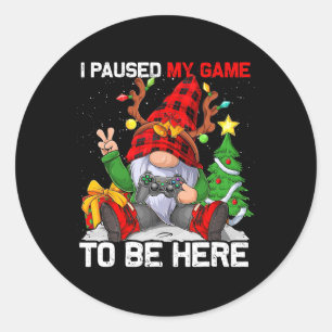 Adesivo Redondo Feliz Natal Gamer Gnomo Jogo Jogo Jogo Boys K