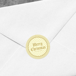 Adesivo Redondo Feliz Natal Geométrico dos Cremes Decorativos