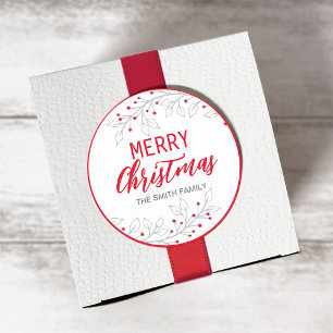 Adesivo Redondo Feliz Natal/Gift Sticker