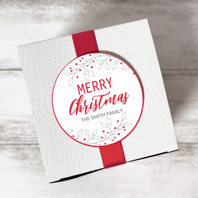 Adesivo Redondo Feliz Natal/Gift Sticker (Criador carregado)