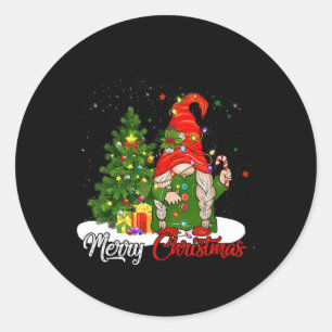 Adesivo Redondo Feliz Natal Gnomo Family Natal S Para Mulheres