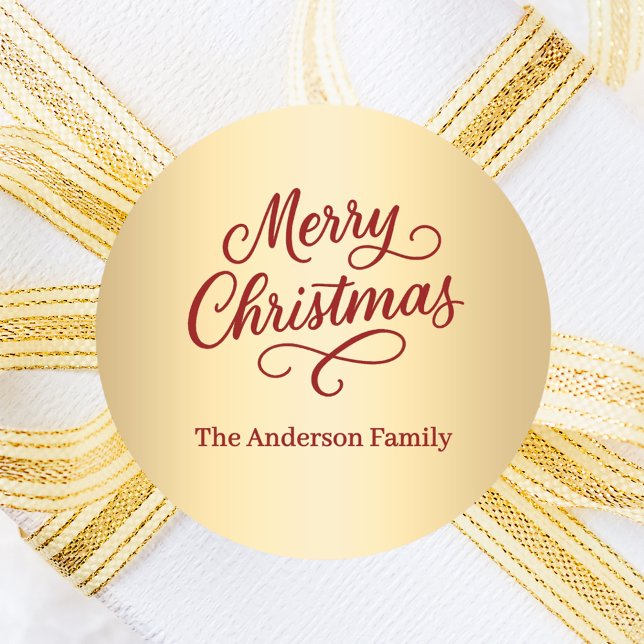 Adesivo Redondo Feliz Natal Gold (Criador carregado)