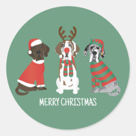 Adesivo Redondo Feliz Natal - Grande Dane Dogs