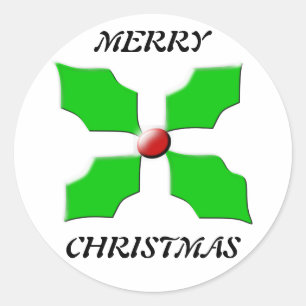 Adesivo Redondo Feliz Natal Holly Stickers