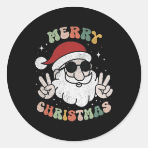 Adesivo Redondo Feliz Natal Homens Engraçados Mulheres Fam Natal