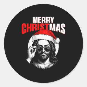 Adesivo Redondo Feliz Natal Jesus Cristão Pijama Xmas M