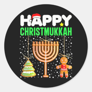 Adesivo Redondo Feliz Natal Judeu Hanukkah