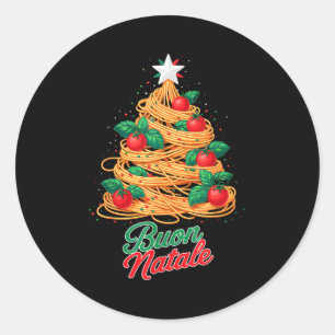 Adesivo Redondo Feliz Natal Macarrão Espaguete Italiano Natal Dive