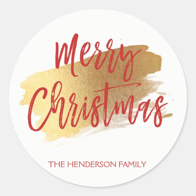 Adesivo Redondo Feliz Natal - Manhã de Natal com Letras de Natal (Frente)