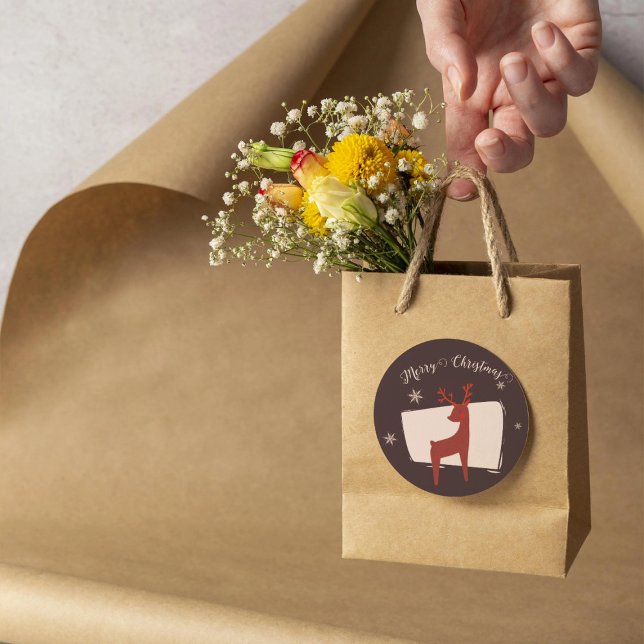 Adesivo Redondo Feliz Natal, meu veado (Criador carregado)