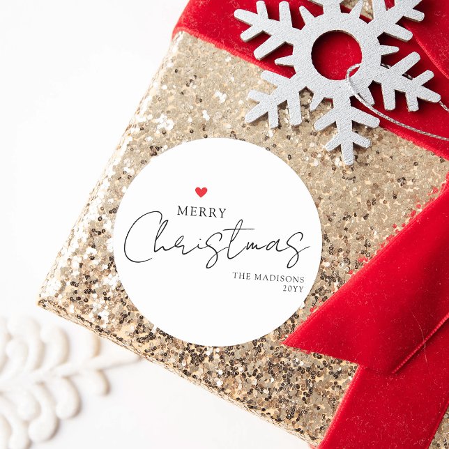 Adesivo Redondo Feliz Natal Minimalista Elegante (Criador carregado)