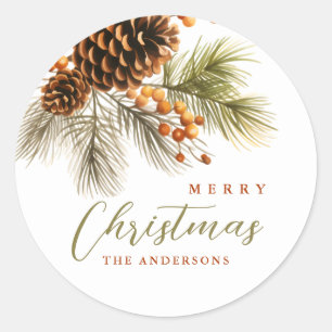 Adesivo Redondo Feliz Natal MistletoRound Stickers