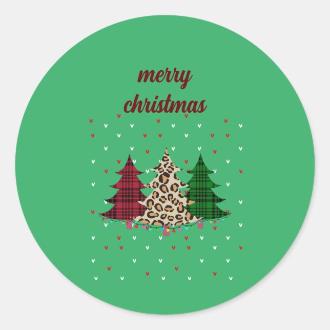 Adesivo Redondo Feliz Natal Moderno & Elegante  (Frente)