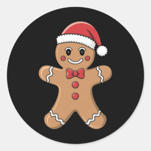 Adesivo Redondo Feliz Natal Mulheres Gingerães Papais noeis Pijama