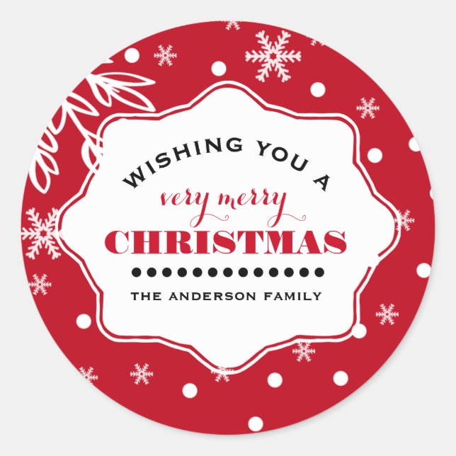 Adesivo Redondo Feliz Natal. Natal personalizado (Frente)