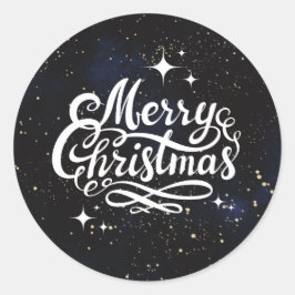 Adesivo Redondo Feliz Natal Night Sky