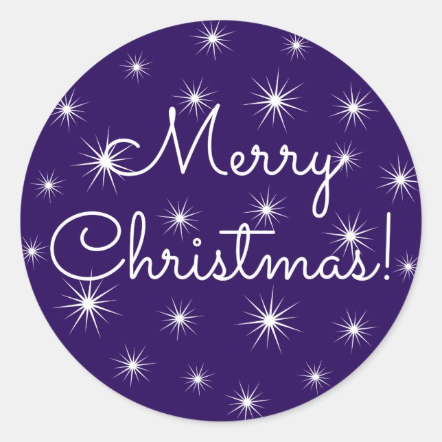 Adesivo Redondo Feliz Natal Noite Starry Sky (Frente)