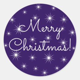 Adesivo Redondo Feliz Natal Noite Starry Sky