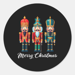 Adesivo Redondo Feliz Natal Nutcracker Balé Festivo Xmas Men