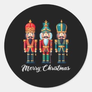 Adesivo Redondo Feliz Natal Nutcracker Balé Festivo Xmas Men
