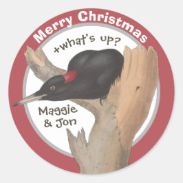 Adesivo Redondo Feliz Natal +o que está acontecendo? John Gould pi