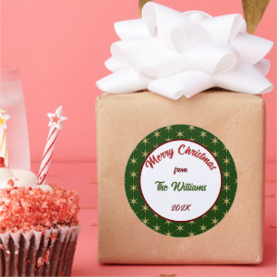 Adesivo Redondo Feliz Natal Ouro