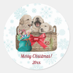 Adesivo Redondo Feliz Natal - Ouro Bonito - Cuppies de Retriever