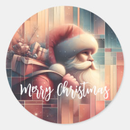 Adesivo Redondo Feliz Natal Papai Noel