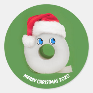 Adesivo Redondo Feliz Natal Papel Festivo 2020