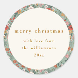 Adesivo Redondo Feliz Natal para a Banda Verde do Sábio