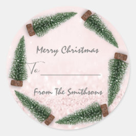 Adesivo Redondo Feliz Natal Para..Da Árvore De Feriados De Nome Da