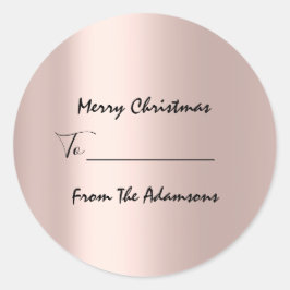 Adesivo Redondo Feliz Natal Para..Do Rosa de Feriados de Nome da F