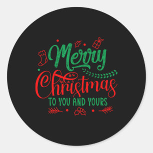 Adesivo Redondo Feliz Natal para Você e os Seus