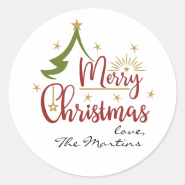Adesivo Redondo Feliz Natal Personalizado