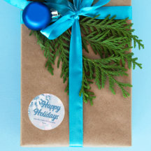 Feliz Natal Personalizado Belo Floco de Neve Azul