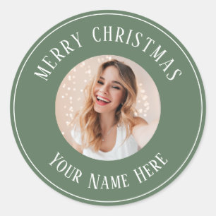 Adesivo Redondo Feliz Natal personalizado para as cartas