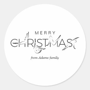 Adesivo Redondo Feliz natal Pilatos instrutor de presentes