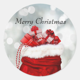 Adesivo Redondo Feliz Natal,Presentes Vermelhos