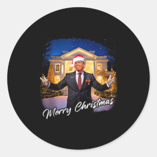 Adesivo Redondo Feliz Natal – Presidente Trump Papai Noel Piada Uv