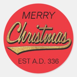 Adesivo Redondo Feliz Natal Retro-Stickers Round